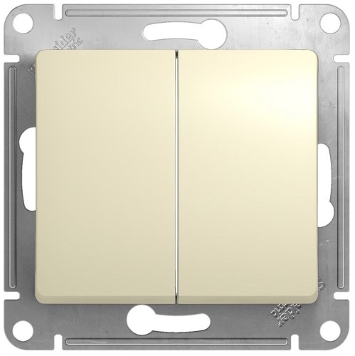 Переключатель без рамки Systeme Electric Glossa 2-кл. проходной бежевый картинка